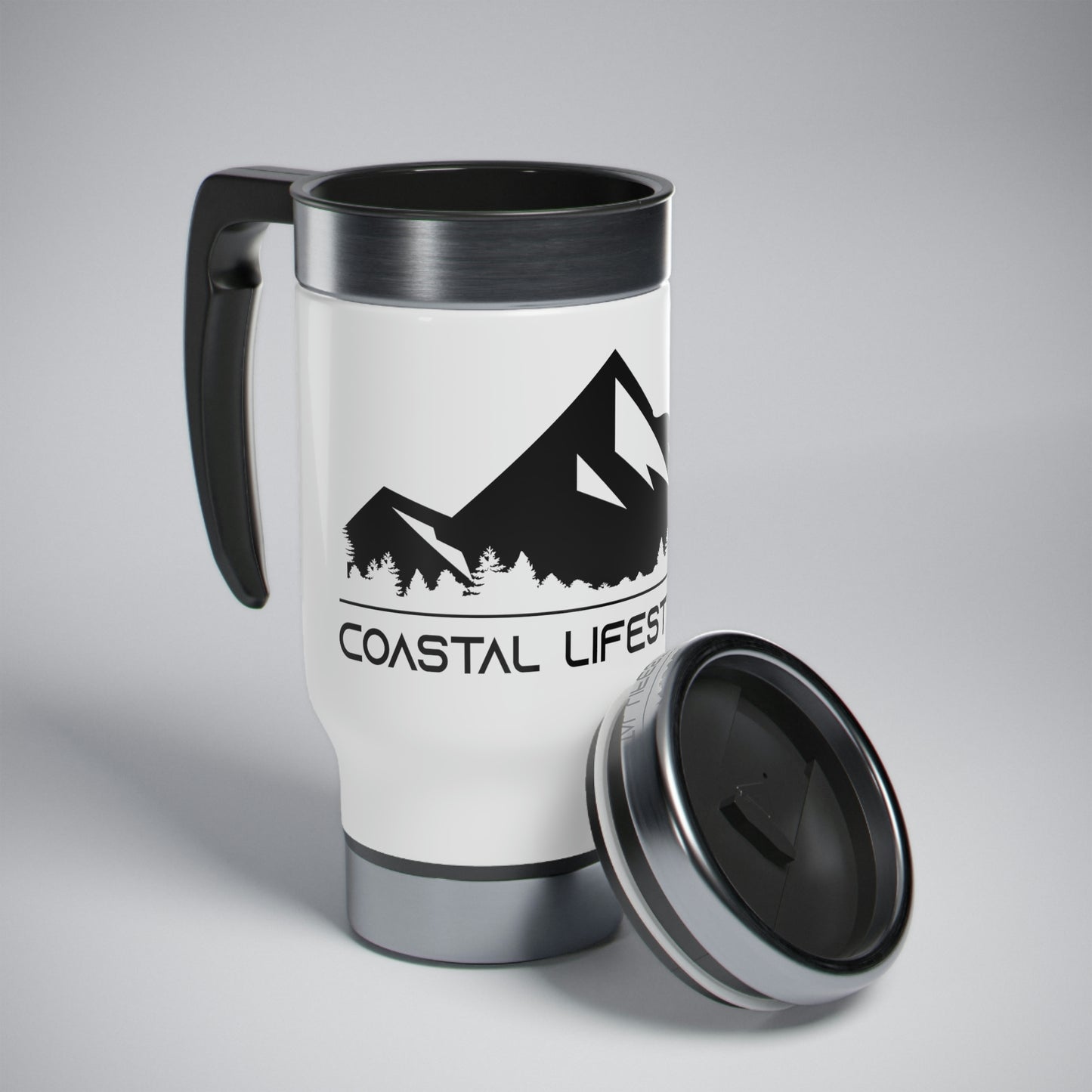 Coastal Lifestyles - Stainless Steel Travel Mug with Handle, 14oz