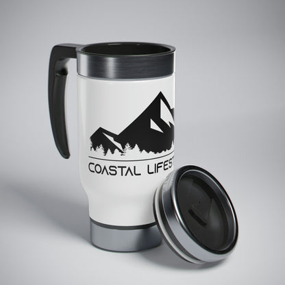 Coastal Lifestyles -  Stainless Steel Travel Mug with Handle, 14oz